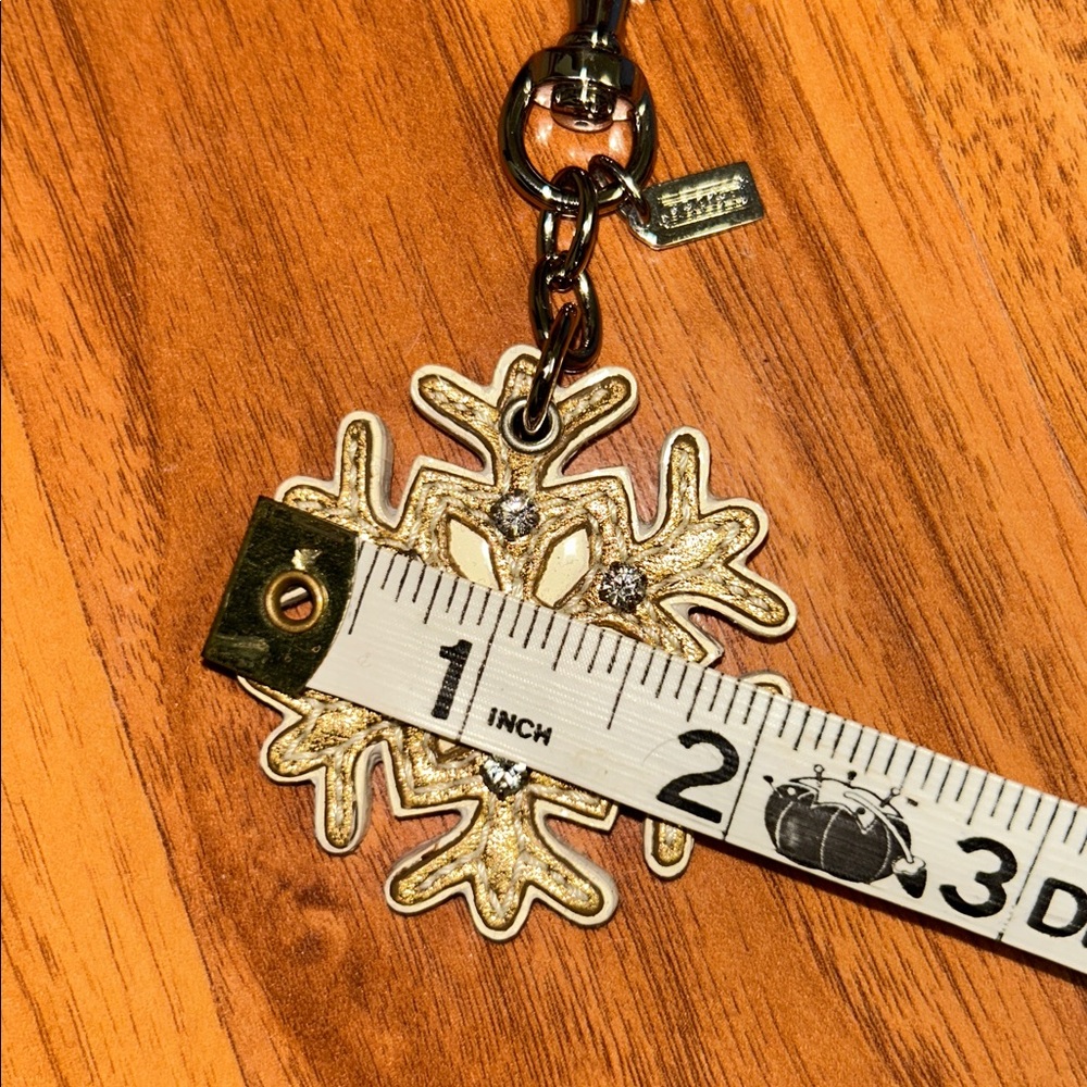 Coach Snowflake ❄️ Leather Keychain Bag Charm - Picture 6 of 15